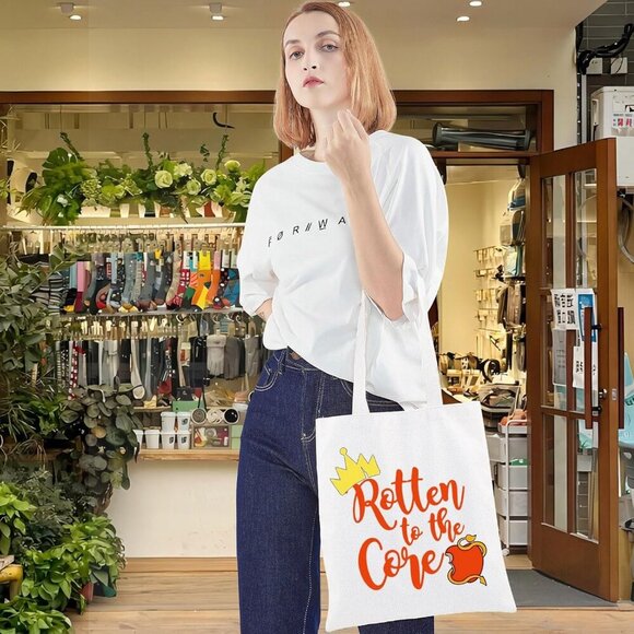 Mal Evie Movie Canvas Tote Bag Rotten To The Core Evil Queen Merch - Picture 7 of 7